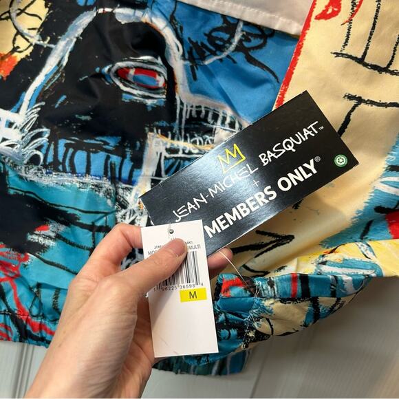 Members Only Jean-Michel Basquiat Light Weight Pullover Jacket Size Medium NWT - Picture 8 of 10